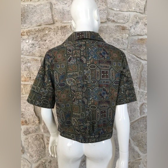 Vintage 1950s 1960s Mojud Short Sleeve Blouse Tiki Vibe - Picture 14 of 16